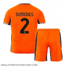 Maillot de football Réplique Inter Milan Denzel Dumfries #2 Troisième Enfant 2023-24 Manche Courte (+ Pantalon court)