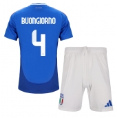 Maillot de football Réplique Italie Alessandro Buongiorno #4 Domicile Enfant Europe 2024 Manche Courte (+ Pantalon court)