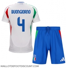 Maillot de football Réplique Italie Alessandro Buongiorno #4 Extérieur Enfant Europe 2024 Manche Courte (+ Pantalon court)