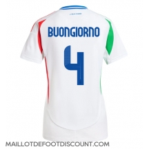 Maillot de football Réplique Italie Alessandro Buongiorno #4 Extérieur Femme Europe 2024 Manche Courte