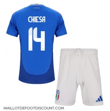 Maillot de football Réplique Italie Federico Chiesa #14 Domicile Enfant Europe 2024 Manche Courte (+ Pantalon court)