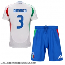 Maillot de football Réplique Italie Federico Dimarco #3 Extérieur Enfant Europe 2024 Manche Courte (+ Pantalon court)