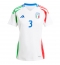 Maillot de football Réplique Italie Federico Dimarco #3 Extérieur Femme Europe 2024 Manche Courte