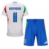 Maillot de football Réplique Italie Giacomo Raspadori #11 Extérieur Enfant Europe 2024 Manche Courte (+ Pantalon court)