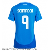 Maillot de football Réplique Italie Gianluca Scamacca #9 Domicile Femme Europe 2024 Manche Courte