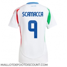 Maillot de football Réplique Italie Gianluca Scamacca #9 Extérieur Femme Europe 2024 Manche Courte