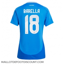 Maillot de football Réplique Italie Nicolo Barella #18 Domicile Femme Europe 2024 Manche Courte