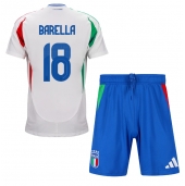 Maillot de football Réplique Italie Nicolo Barella #18 Extérieur Enfant Europe 2024 Manche Courte (+ Pantalon court)