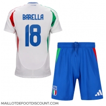 Maillot de football Réplique Italie Nicolo Barella #18 Extérieur Enfant Europe 2024 Manche Courte (+ Pantalon court)