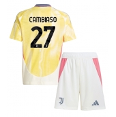 Maillot de football Réplique Juventus Andrea Cambiaso #27 Extérieur Enfant 2024-25 Manche Courte (+ Pantalon court)