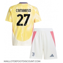 Maillot de football Réplique Juventus Andrea Cambiaso #27 Extérieur Enfant 2024-25 Manche Courte (+ Pantalon court)