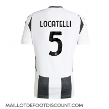 Maillot de football Réplique Juventus Manuel Locatelli #5 Domicile 2024-25 Manche Courte