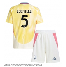 Maillot de football Réplique Juventus Manuel Locatelli #5 Extérieur Enfant 2024-25 Manche Courte (+ Pantalon court)