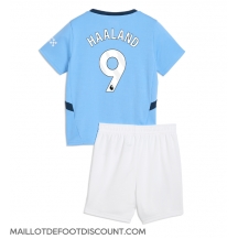 Maillot de football Réplique Manchester City Erling Haaland #9 Domicile Enfant 2024-25 Manche Courte (+ Pantalon court)