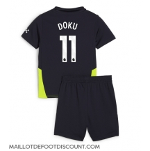 Maillot de football Réplique Manchester City Jeremy Doku #11 Extérieur Enfant 2024-25 Manche Courte (+ Pantalon court)