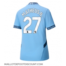 Maillot de football Réplique Manchester City Matheus Nunes #27 Domicile Femme 2024-25 Manche Courte