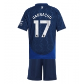 Maillot de football Réplique Manchester United Alejandro Garnacho #17 Extérieur Enfant 2024-25 Manche Courte (+ Pantalon court)