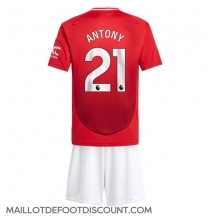 Maillot de football Réplique Manchester United Antony #21 Domicile Enfant 2024-25 Manche Courte (+ Pantalon court)