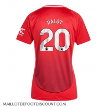 Maillot de football Réplique Manchester United Diogo Dalot #20 Domicile Femme 2024-25 Manche Courte