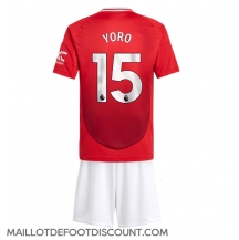 Maillot de football Réplique Manchester United Leny Yoro #15 Domicile Enfant 2024-25 Manche Courte (+ Pantalon court)