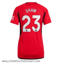 Maillot de football Réplique Manchester United Luke Shaw #23 Domicile Femme 2023-24 Manche Courte
