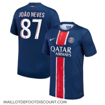 Maillot de football Réplique Paris Saint-Germain Joao Neves #87 Domicile 2024-25 Manche Courte