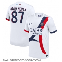 Maillot de football Réplique Paris Saint-Germain Joao Neves #87 Extérieur 2024-25 Manche Courte