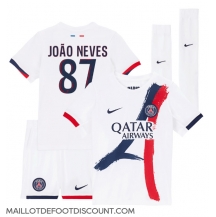 Maillot de football Réplique Paris Saint-Germain Joao Neves #87 Extérieur Enfant 2024-25 Manche Courte (+ Pantalon court)