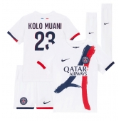 Maillot de football Réplique Paris Saint-Germain Randal Kolo Muani #23 Extérieur Enfant 2024-25 Manche Courte (+ Pantalon court)