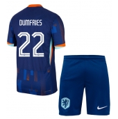 Maillot de football Réplique Pays-Bas Denzel Dumfries #22 Extérieur Enfant Europe 2024 Manche Courte (+ Pantalon court)