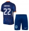 Maillot de football Réplique Pays-Bas Denzel Dumfries #22 Extérieur Enfant Europe 2024 Manche Courte (+ Pantalon court)