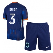 Maillot de football Réplique Pays-Bas Matthijs de Ligt #3 Extérieur Enfant Europe 2024 Manche Courte (+ Pantalon court)