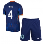 Maillot de football Réplique Pays-Bas Virgil van Dijk #4 Extérieur Enfant Europe 2024 Manche Courte (+ Pantalon court)