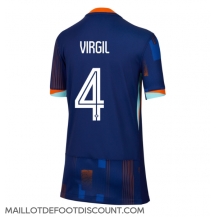 Maillot de football Réplique Pays-Bas Virgil van Dijk #4 Extérieur Femme Europe 2024 Manche Courte