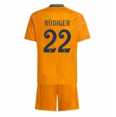 Maillot de football Réplique Real Madrid Antonio Rudiger #22 Extérieur Enfant 2024-25 Manche Courte (+ Pantalon court)