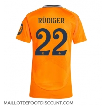 Maillot de football Réplique Real Madrid Antonio Rudiger #22 Extérieur Femme 2024-25 Manche Courte