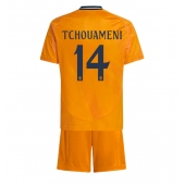 Maillot de football Réplique Real Madrid Aurelien Tchouameni #14 Extérieur Enfant 2024-25 Manche Courte (+ Pantalon court)