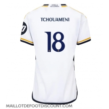 Maillot de football Réplique Real Madrid Aurelien Tchouameni #18 Domicile Femme 2023-24 Manche Courte