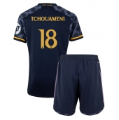 Maillot de football Réplique Real Madrid Aurelien Tchouameni #18 Extérieur Enfant 2023-24 Manche Courte (+ Pantalon court)