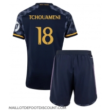 Maillot de football Réplique Real Madrid Aurelien Tchouameni #18 Extérieur Enfant 2023-24 Manche Courte (+ Pantalon court)