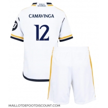 Maillot de football Réplique Real Madrid Eduardo Camavinga #12 Domicile Enfant 2023-24 Manche Courte (+ Pantalon court)