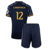 Maillot de football Réplique Real Madrid Eduardo Camavinga #12 Extérieur Enfant 2023-24 Manche Courte (+ Pantalon court)