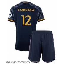 Maillot de football Réplique Real Madrid Eduardo Camavinga #12 Extérieur Enfant 2023-24 Manche Courte (+ Pantalon court)