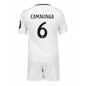 Maillot de football Réplique Real Madrid Eduardo Camavinga #6 Domicile Enfant 2024-25 Manche Courte (+ Pantalon court)