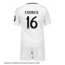 Maillot de football Réplique Real Madrid Endrick #16 Domicile Enfant 2024-25 Manche Courte (+ Pantalon court)