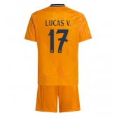 Maillot de football Réplique Real Madrid Lucas Vazquez #17 Extérieur Enfant 2024-25 Manche Courte (+ Pantalon court)