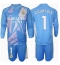 Maillot de football Réplique Real Madrid Thibaut Courtois #1 Gardien de but Domicile Enfant 2024-25 Manche Longue (+ Pantalon court)