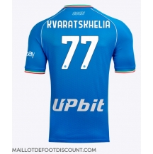 Maillot de football Réplique SSC Napoli Khvicha Kvaratskhelia #77 Domicile 2023-24 Manche Courte