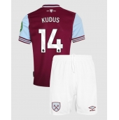 Maillot de football Réplique West Ham United Mohammed Kudus #14 Domicile Enfant 2024-25 Manche Courte (+ Pantalon court)