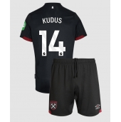 Maillot de football Réplique West Ham United Mohammed Kudus #14 Extérieur Enfant 2024-25 Manche Courte (+ Pantalon court)